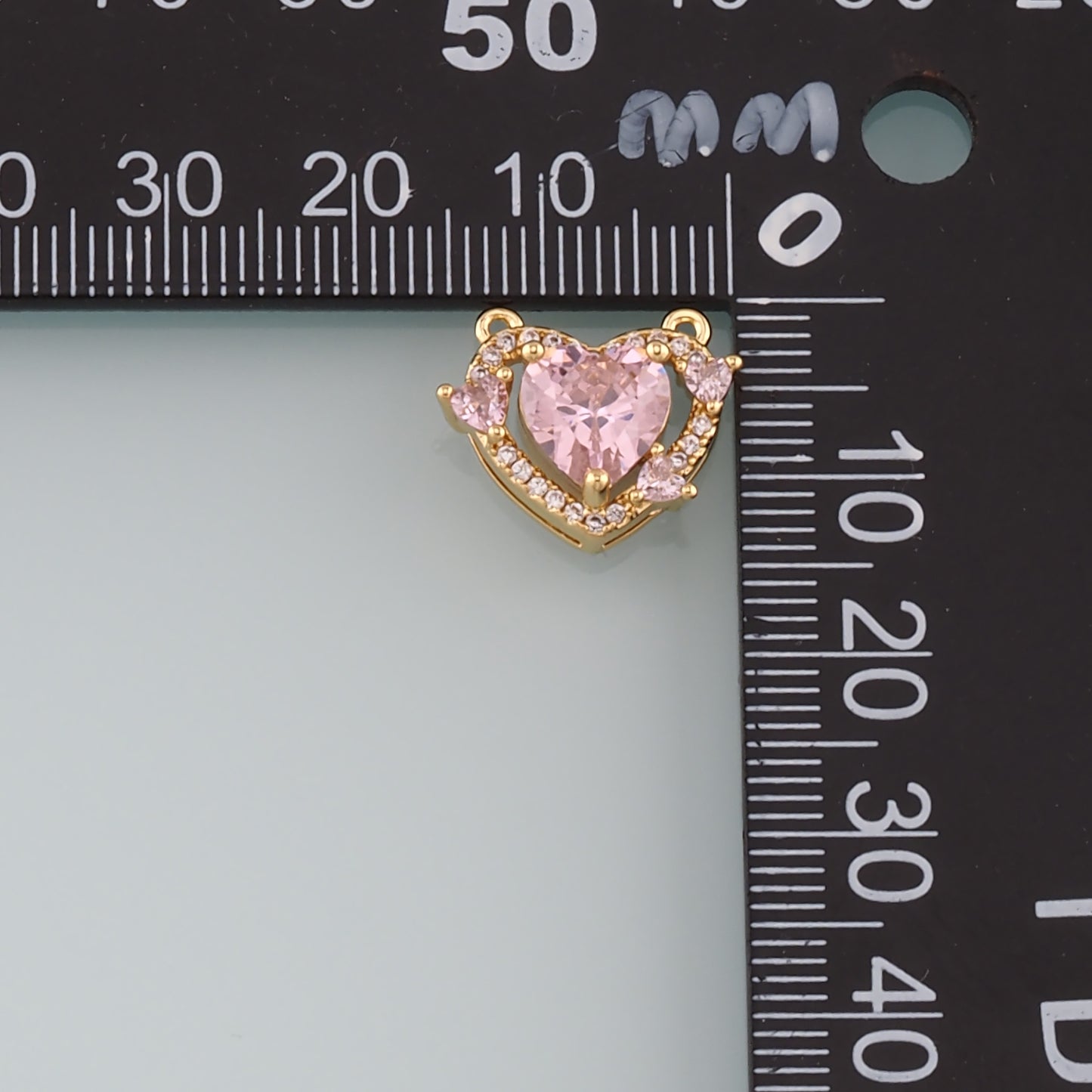 Gold Heart Connector,18K Gold Filled Heart Pendant,CZ Micro Pave Heart Charm Bracelet Necklace for DIY Jewelry Making Supply