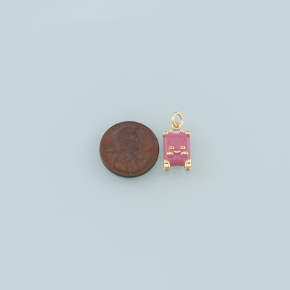 Gold Travel Charms,18K Gold Filled Suitcase Pendant,Enamel Suitcase Charm Bracelet Necklace for DIY Jewelry Making Supply