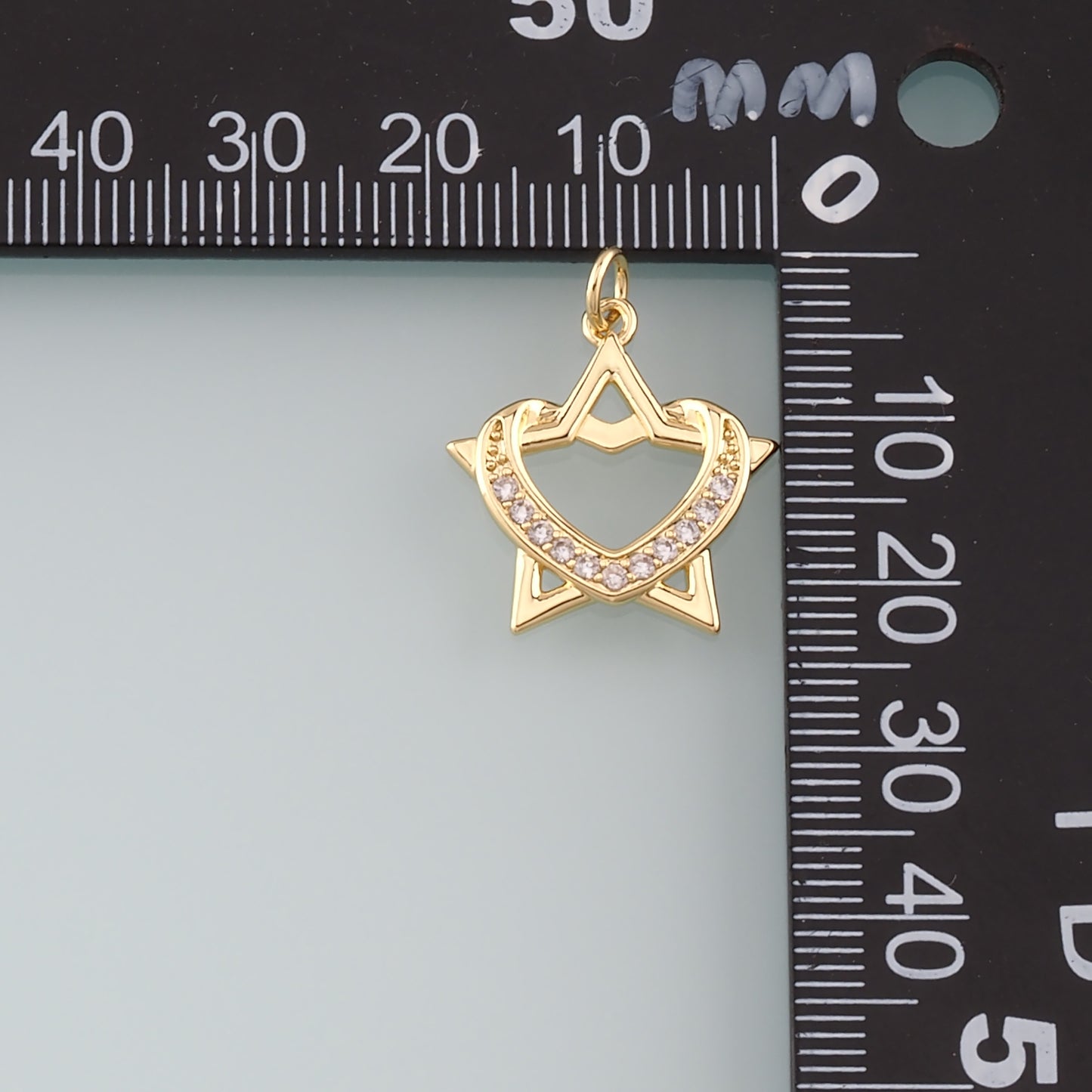 18K Gold Filled Star Pendant,CZ Micro Pave Celestial Charm Bracelet Necklace for DIY Jewelry Making Supply