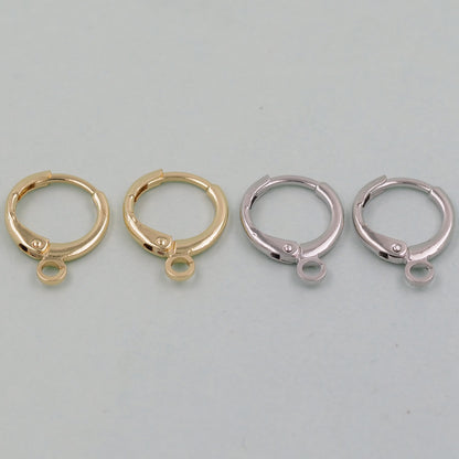 1pair 18K Gold Filled Hoops earring components,Gold Earrings,Dainty Hoops Huggie,Gold Huggies Hoop Earrings