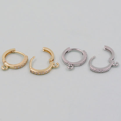 1pair 18K Gold Filled Hoops earring components,Gold Earrings,Dainty Hoops Huggie,Gold Huggies Hoop Earrings