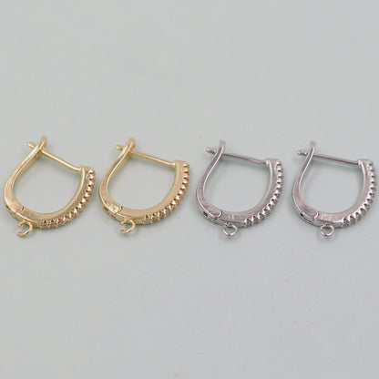 1pair 18K Gold Filled Hoops earring components,Gold Earrings,Dainty Hoops Huggie,Gold Huggies Hoop Earrings