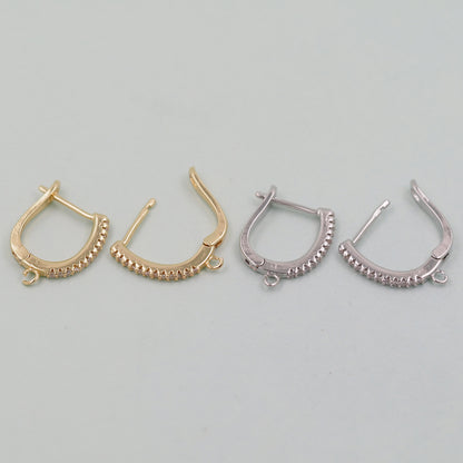 1pair 18K Gold Filled Hoops earring components,Gold Earrings,Dainty Hoops Huggie,Gold Huggies Hoop Earrings