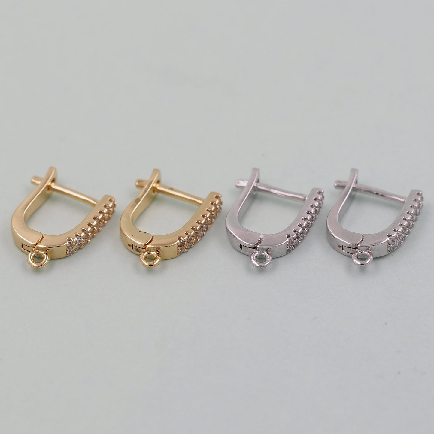 1pair 18K Gold Filled Hoops earring components,Gold Earrings,Dainty Hoops Huggie,Gold Huggies Hoop Earrings