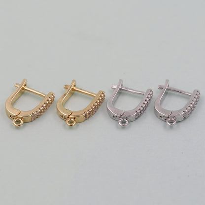 1pair 18K Gold Filled Hoops earring components,Gold Earrings,Dainty Hoops Huggie,Gold Huggies Hoop Earrings