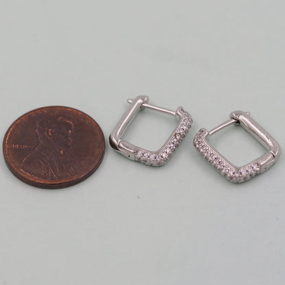 1pair 18K Gold Filled square Hoops Earrings,Gold Rectangle Earrings,Dainty Hoops Huggie,Gold Huggies Hoop Earrings