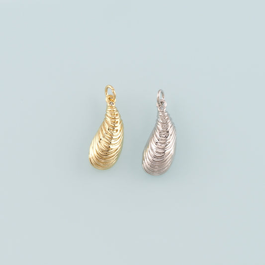 Gold Oyster Charms,18K Gold Filled Conch Pendant,Conch Shell Charm Bracelet Necklace for DIY Jewelry Making Supply