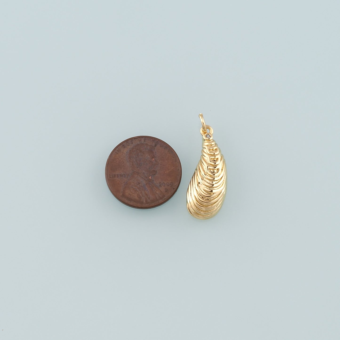 Gold Oyster Charms,18K Gold Filled Conch Pendant,Conch Shell Charm Bracelet Necklace for DIY Jewelry Making Supply
