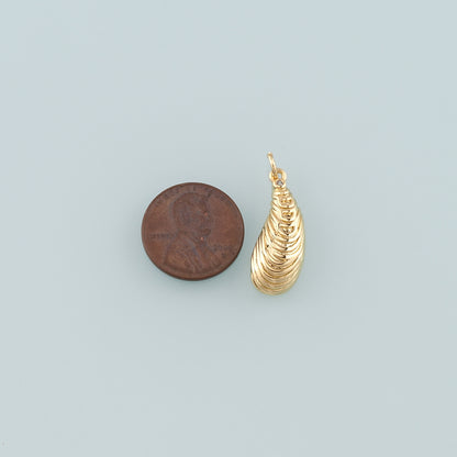 Gold Oyster Charms,18K Gold Filled Conch Pendant,Conch Shell Charm Bracelet Necklace for DIY Jewelry Making Supply