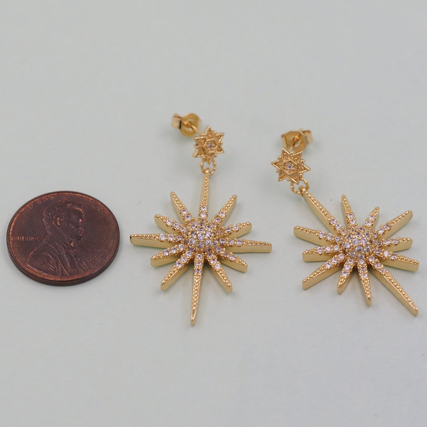 1pair 18K Gold Filled north star Hoops Earrings,Gold Earrings,Dainty Hoops Huggie,Gold Huggies Hoop Earrings
