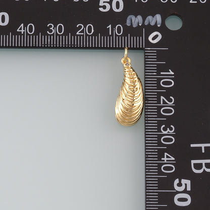 Gold Oyster Charms,18K Gold Filled Conch Pendant,Conch Shell Charm Bracelet Necklace for DIY Jewelry Making Supply