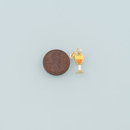 Gold Drinks Charms,18K Gold Filled Juice Pendant,Enamel Juice Charm Bracelet Necklace for DIY Jewelry Making Supply