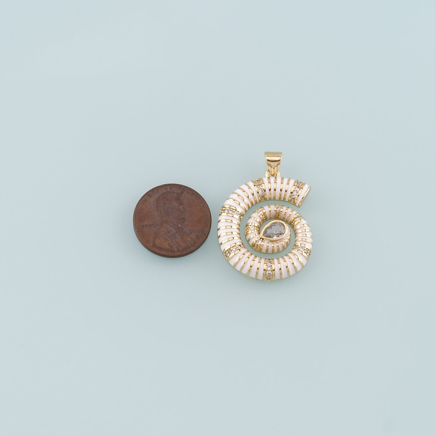 Gold Shell Charms,18K Gold Filled Conch Pendant,Enamel Conch Shell Charm Bracelet Necklace for DIY Jewelry Making Supply