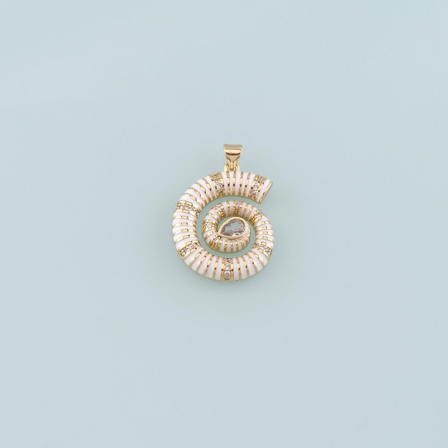 Gold Shell Charms,18K Gold Filled Conch Pendant,Enamel Conch Shell Charm Bracelet Necklace for DIY Jewelry Making Supply