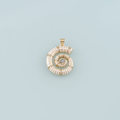 Gold Shell Charms,18K Gold Filled Conch Pendant,Enamel Conch Shell Charm Bracelet Necklace for DIY Jewelry Making Supply