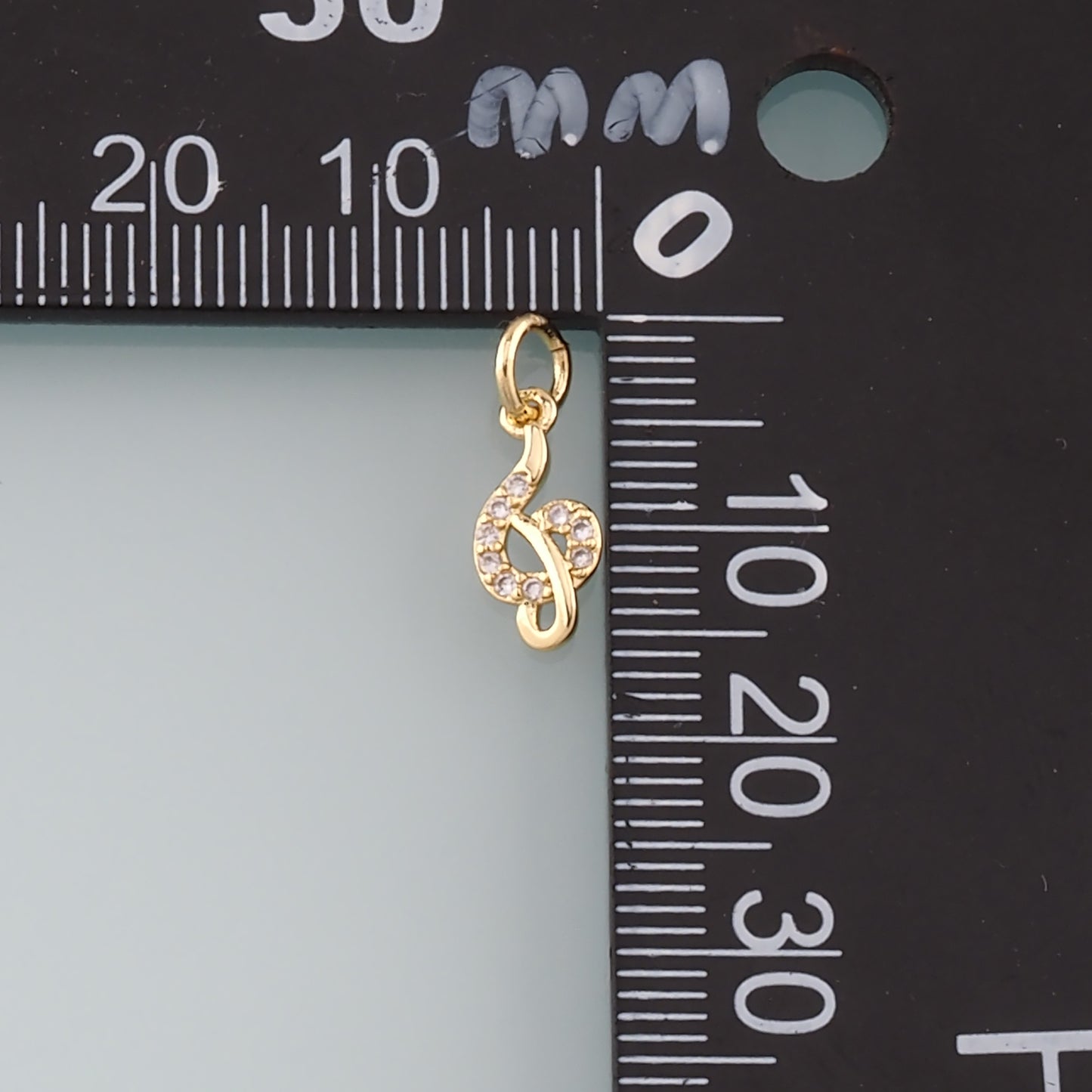 Gold Music Charms,18K Gold Filled Music Pendant,CZ Micro Pave Note Charm Bracelet Necklace for DIY Jewelry Making Supply