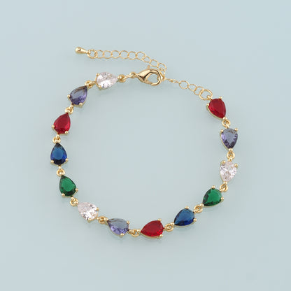 Gold Adjustable Chain,18K Gold Filled Teardrop Bracelet,Semi Finished Bracelets,Bracelets for Jewelry Making