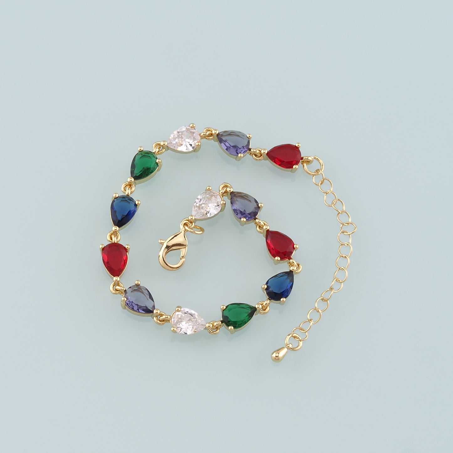 Gold Adjustable Chain,18K Gold Filled Teardrop Bracelet,Semi Finished Bracelets,Bracelets for Jewelry Making