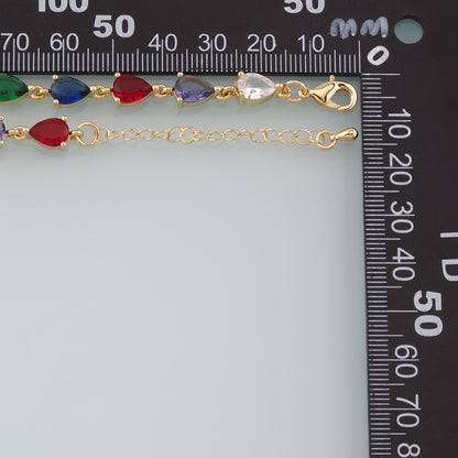 Gold Adjustable Chain,18K Gold Filled Teardrop Bracelet,Semi Finished Bracelets,Bracelets for Jewelry Making