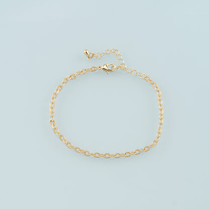Gold Adjustable Chain,18K Gold Filled Oval Bracelet,Semi Finished Bracelets,Bracelets for Jewelry Making