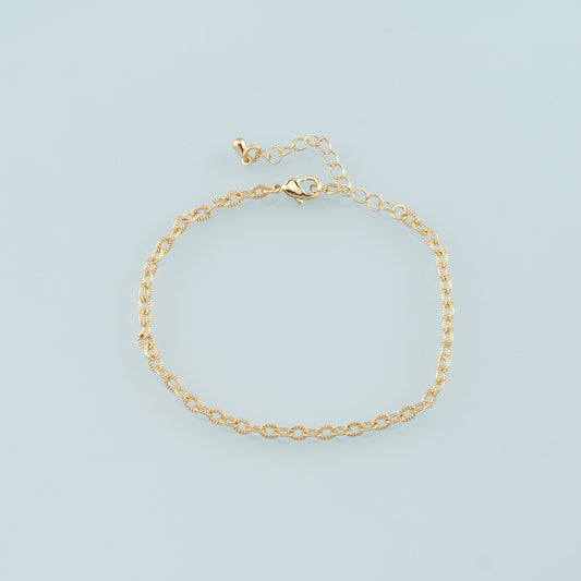 Gold Adjustable Chain,18K Gold Filled Oval Bracelet,Semi Finished Bracelets,Bracelets for Jewelry Making
