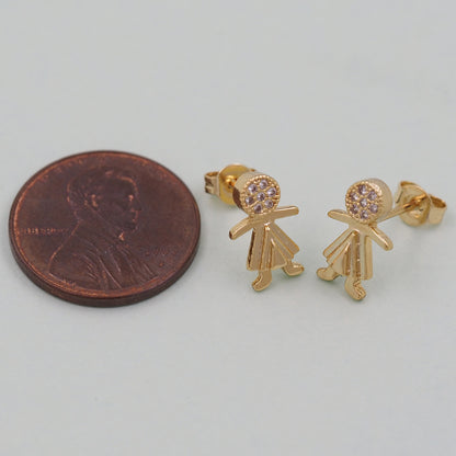 1pair 18K Gold Filled Girl Earrings,Gold Earrings,Dainty Earrings
