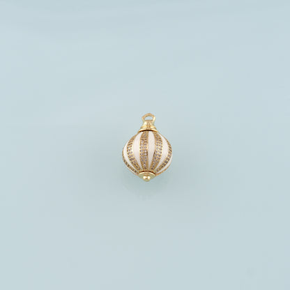 Gold Ball Charms,18K Gold Filled Round Pendant,Enamel Round Charm Bracelet Necklace for DIY Jewelry Making Supply