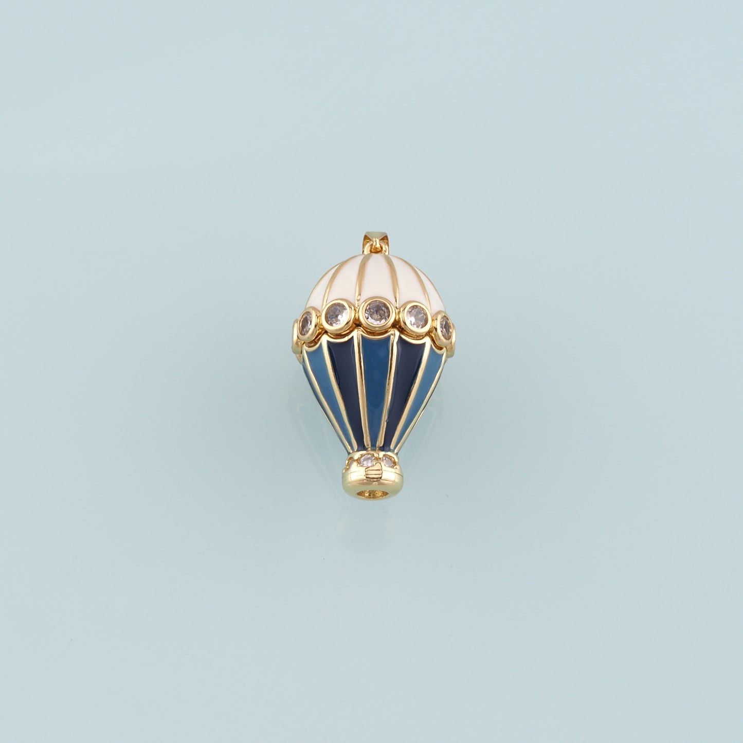 18K Gold Filled Hot air balloon Pendant,Enamel Hot air balloon Charm Bracelet Necklace for DIY Jewelry Making Supply