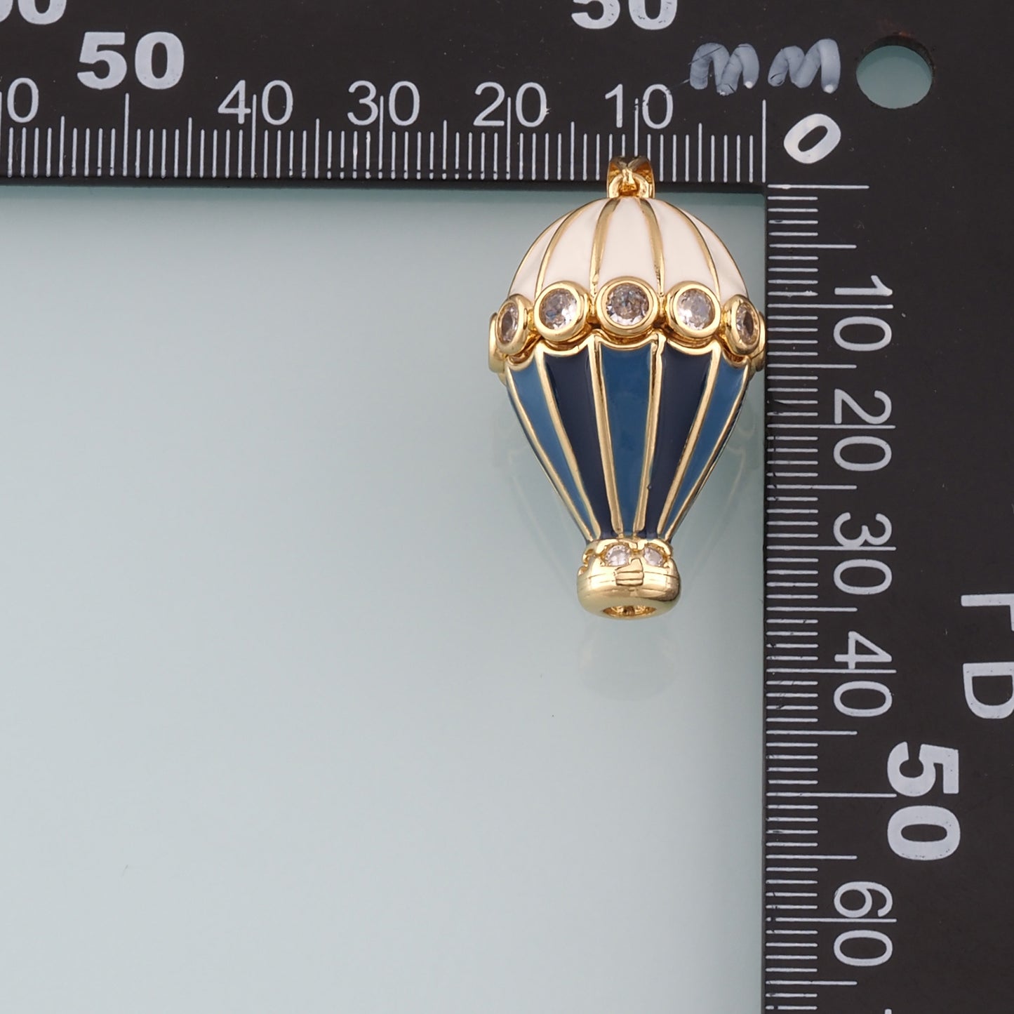 18K Gold Filled Hot air balloon Pendant,Enamel Hot air balloon Charm Bracelet Necklace for DIY Jewelry Making Supply