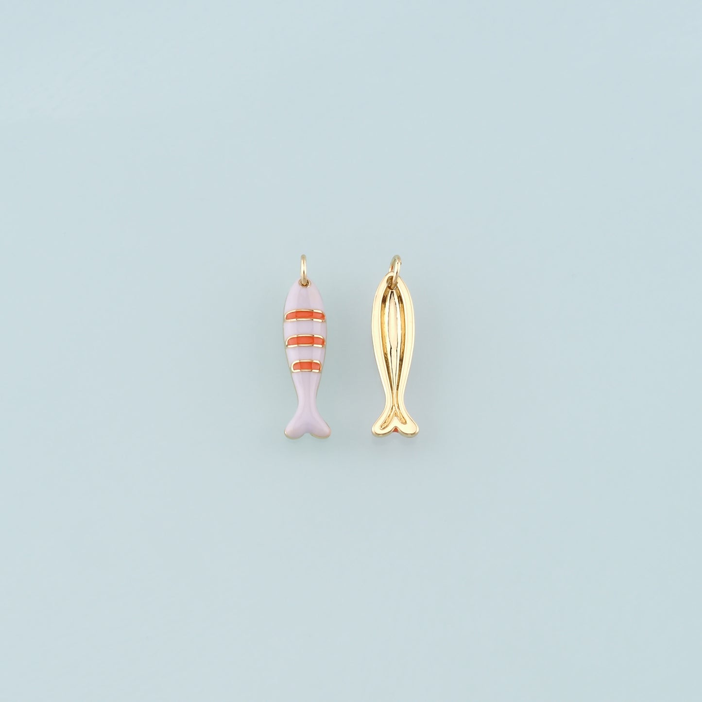 Gold Fish Charms,18K Gold Filled Fish Pendant,Enamel Ocean Charm Bracelet Necklace for DIY Jewelry Making Supply