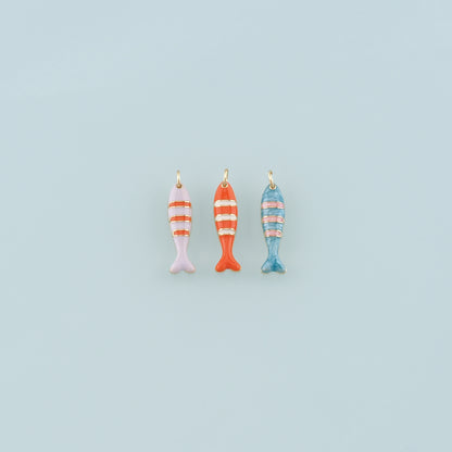 Gold Fish Charms,18K Gold Filled Fish Pendant,Enamel Ocean Charm Bracelet Necklace for DIY Jewelry Making Supply