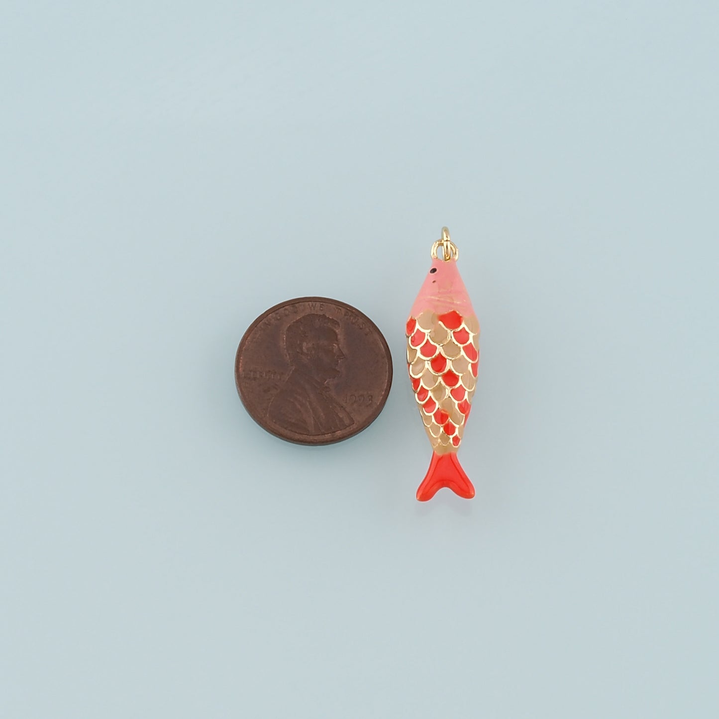 Gold Fish Charms,18K Gold Filled Fish Pendant,Enamel Ocean Charm Bracelet Necklace for DIY Jewelry Making Supply