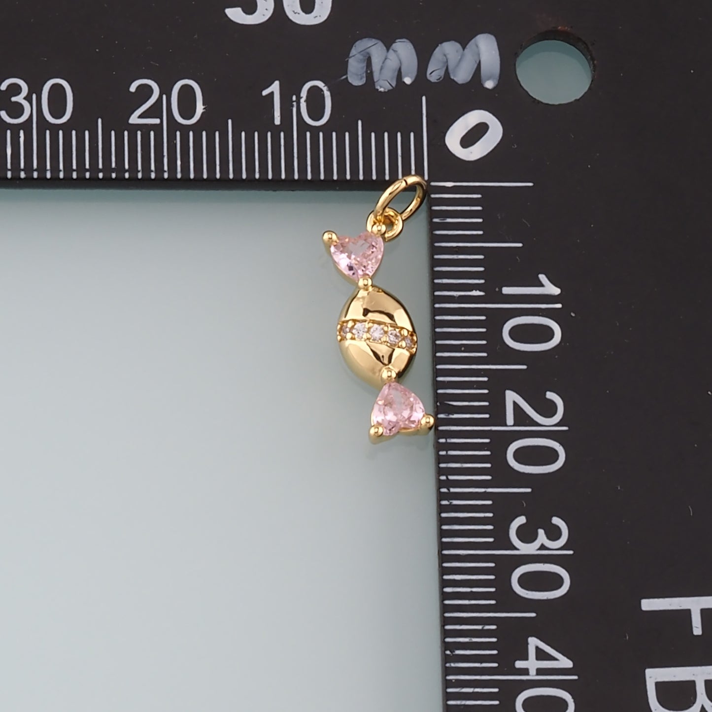 18K Gold Filled Candy Pendant,CZ Micro Pave Candy Charm Bracelet Necklace for DIY Jewelry Making Supply