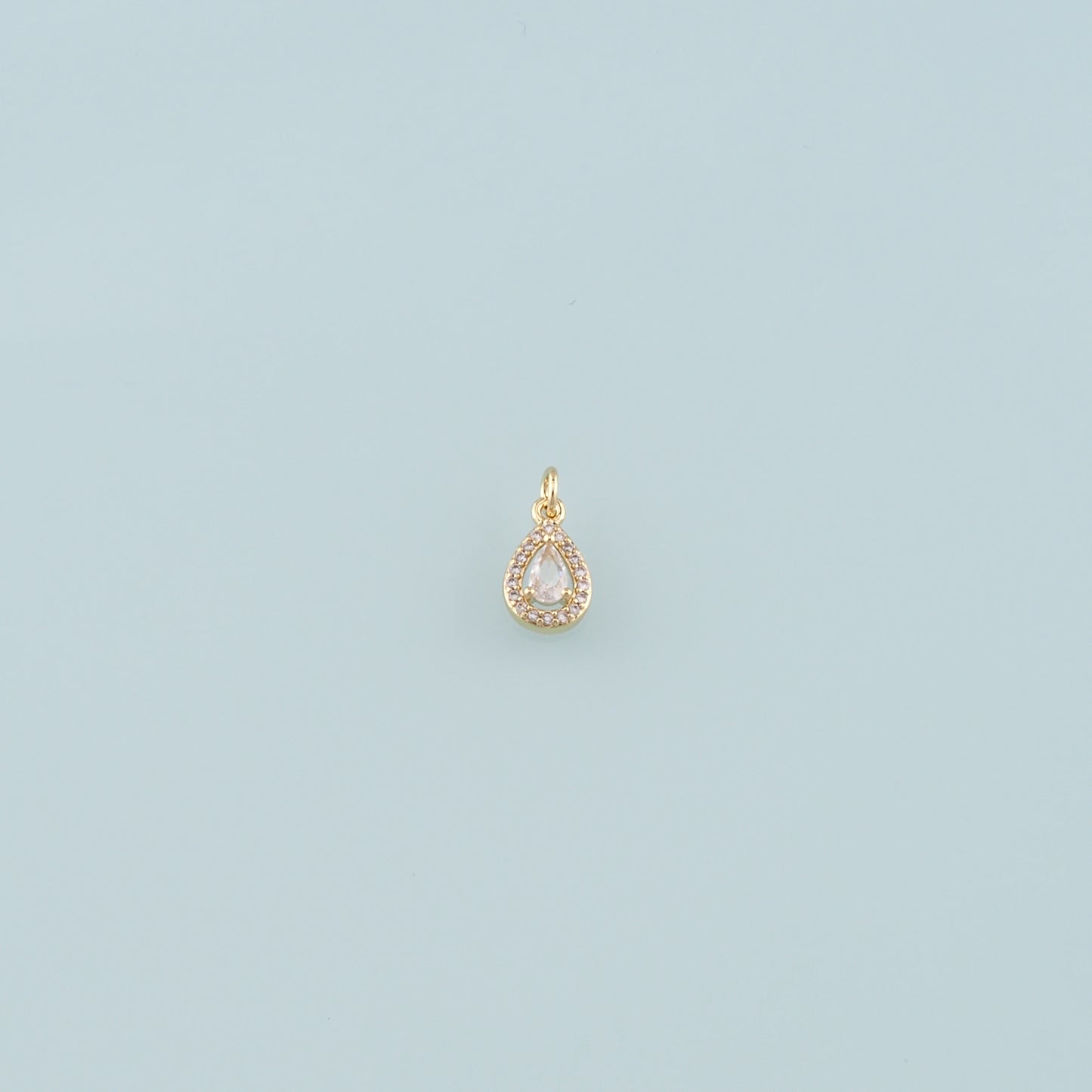 Gold Teardrop Charms,18K Gold Filled Teardrop Pendant,CZ Micro Pave Teardrop Charm Bracelet Necklace for DIY Jewelry Making Supply