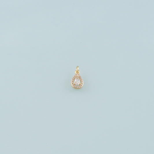 Gold Teardrop Charms,18K Gold Filled Teardrop Pendant,CZ Micro Pave Teardrop Charm Bracelet Necklace for DIY Jewelry Making Supply