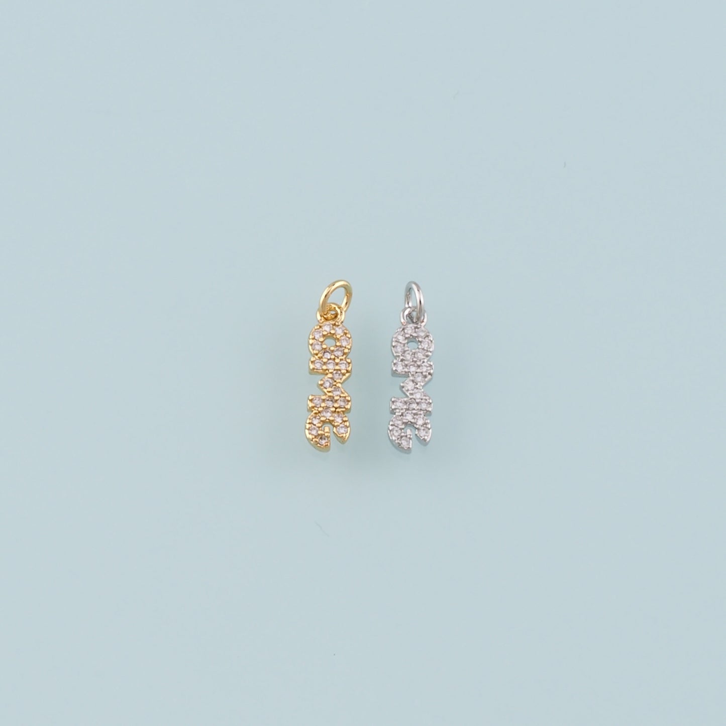 Gold Letter Charms,18K Gold Filled OMG Pendant,CZ Micro Pave omg Charm Bracelet Necklace for DIY Jewelry Making Supply