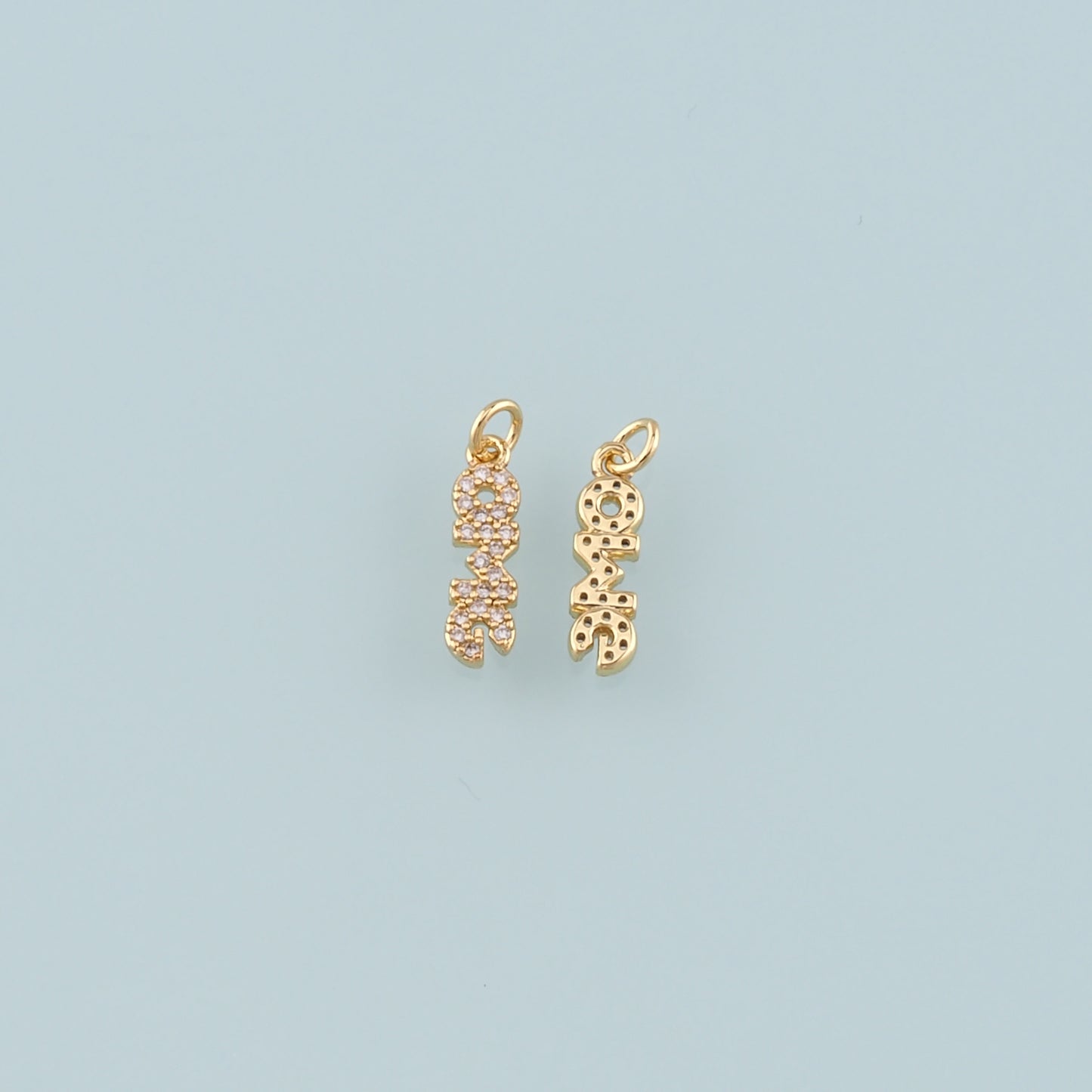 Gold Letter Charms,18K Gold Filled OMG Pendant,CZ Micro Pave omg Charm Bracelet Necklace for DIY Jewelry Making Supply