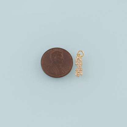 Gold Letter Charms,18K Gold Filled OMG Pendant,CZ Micro Pave omg Charm Bracelet Necklace for DIY Jewelry Making Supply