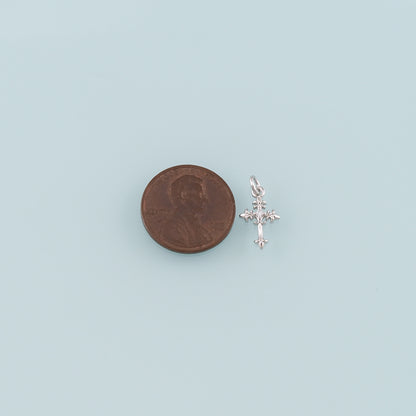 Gold Cross Charms,18K Gold Filled Cross Pendant,CZ Micro Pave Religion Charm Bracelet Necklace for DIY Jewelry Making Supply