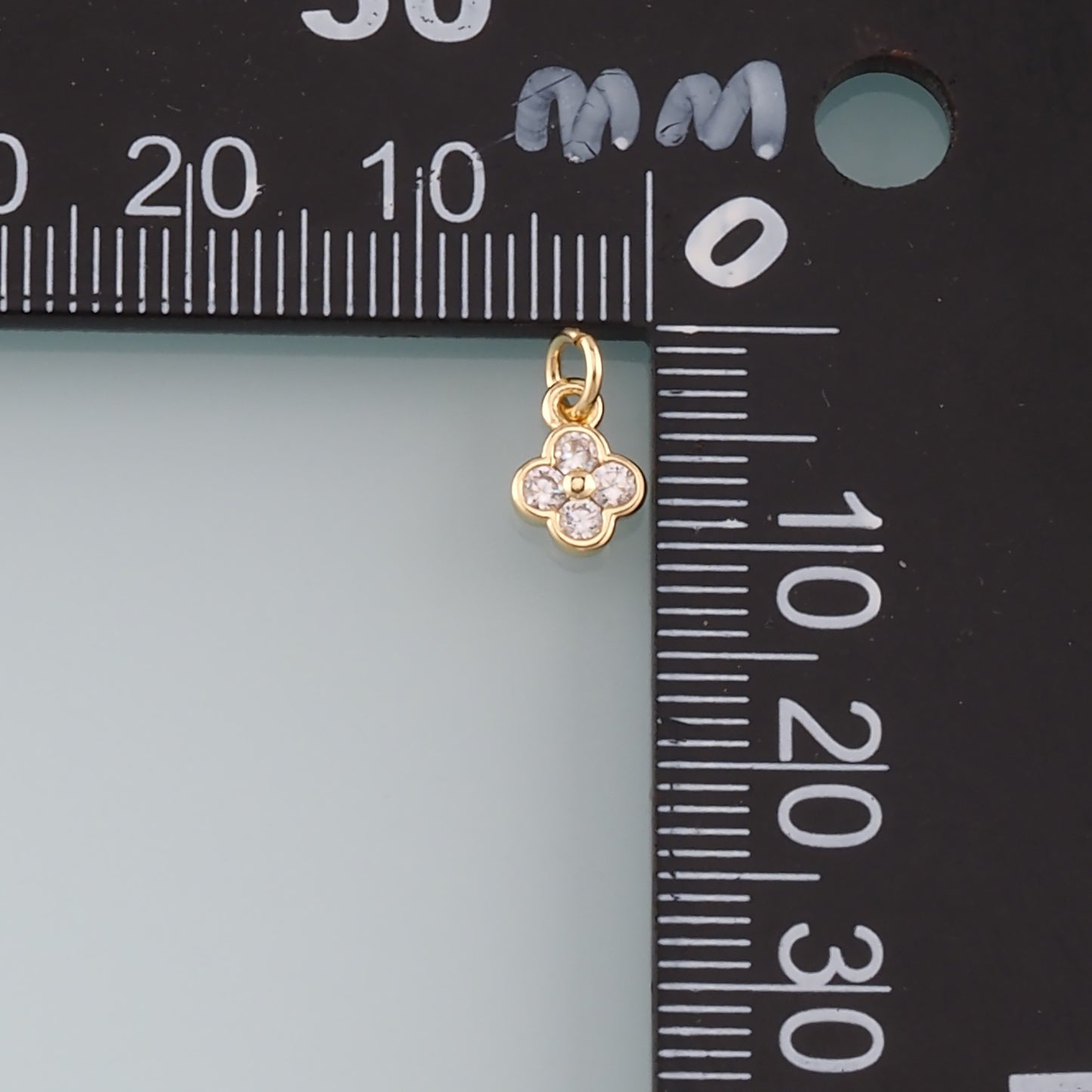 Gold Flower Charms,18K Gold Filled Flower Pendant,CZ Micro Pave Flower Charm Bracelet Necklace for DIY Jewelry Making Supply