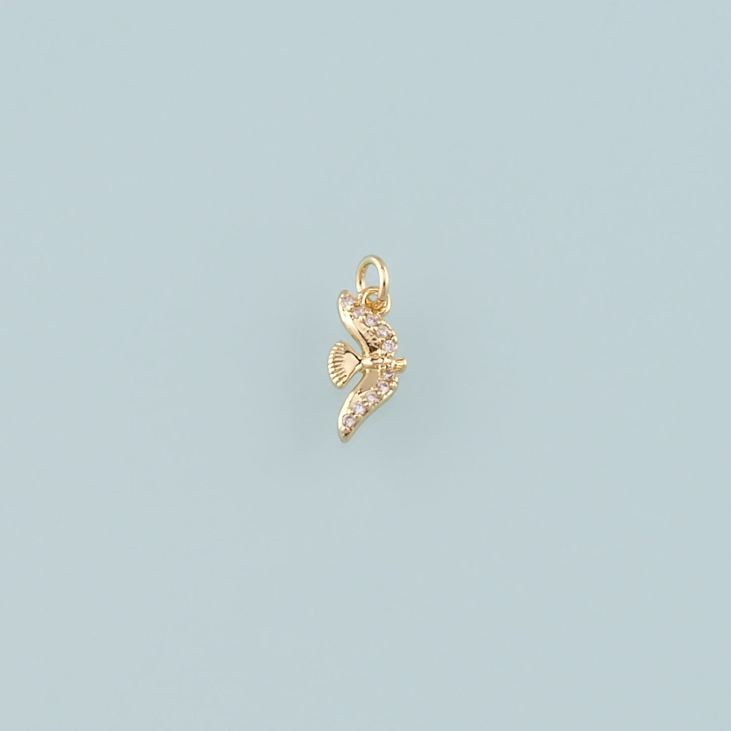 Gold Animal Charms,18K Gold Filled Bird Pendant,CZ Micro Pave Bird Charm Bracelet Necklace for DIY Jewelry Making Supply