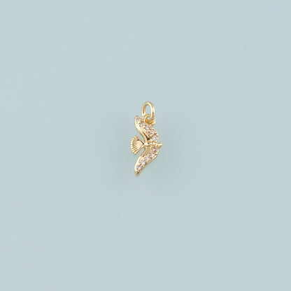 Gold Animal Charms,18K Gold Filled Bird Pendant,CZ Micro Pave Bird Charm Bracelet Necklace for DIY Jewelry Making Supply