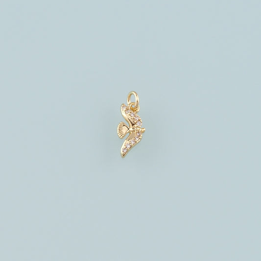 Gold Animal Charms,18K Gold Filled Bird Pendant,CZ Micro Pave Bird Charm Bracelet Necklace for DIY Jewelry Making Supply