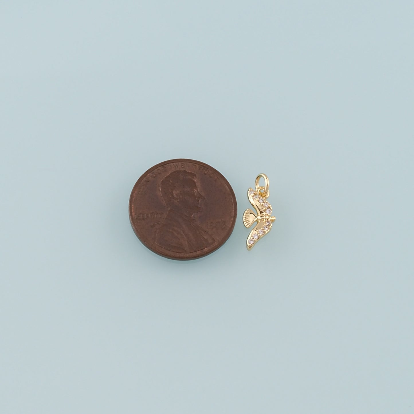 Gold Animal Charms,18K Gold Filled Bird Pendant,CZ Micro Pave Bird Charm Bracelet Necklace for DIY Jewelry Making Supply
