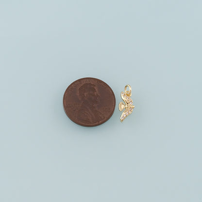 Gold Animal Charms,18K Gold Filled Bird Pendant,CZ Micro Pave Bird Charm Bracelet Necklace for DIY Jewelry Making Supply