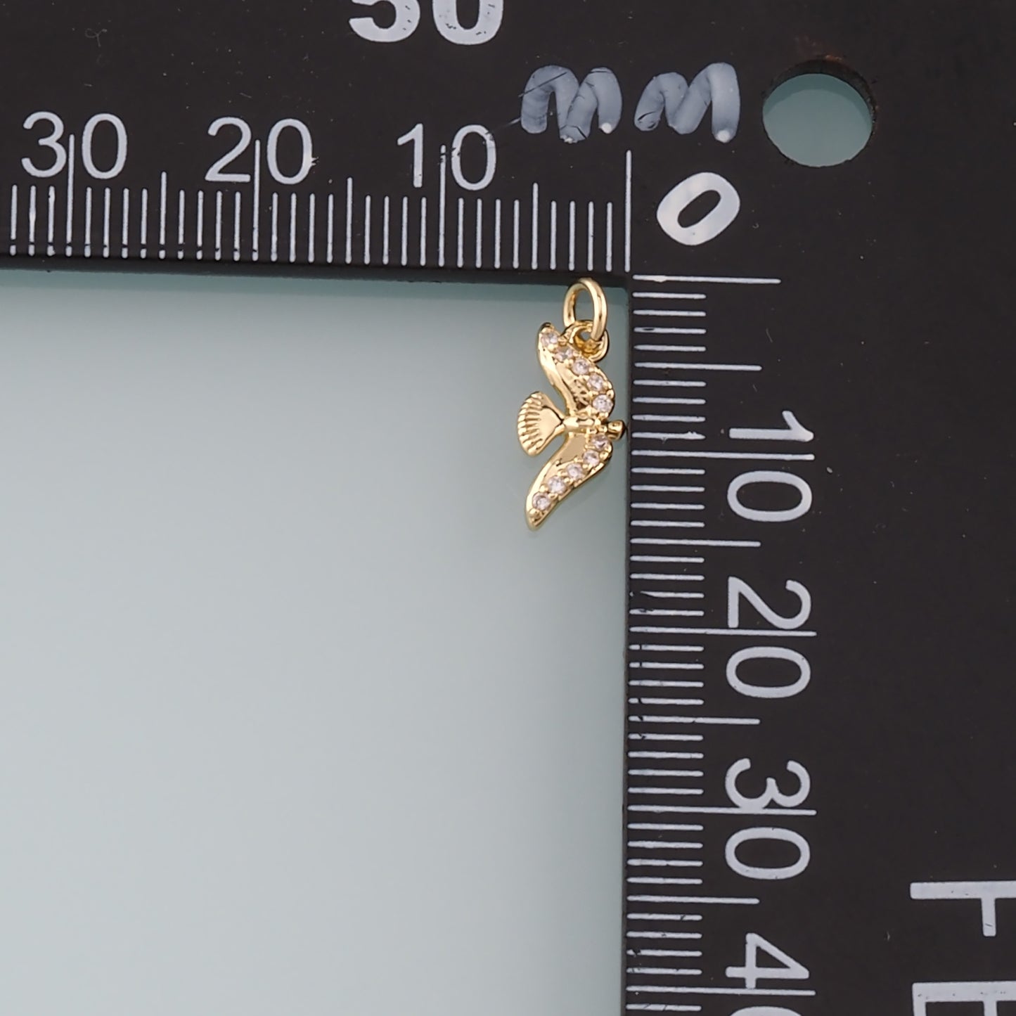 Gold Animal Charms,18K Gold Filled Bird Pendant,CZ Micro Pave Bird Charm Bracelet Necklace for DIY Jewelry Making Supply