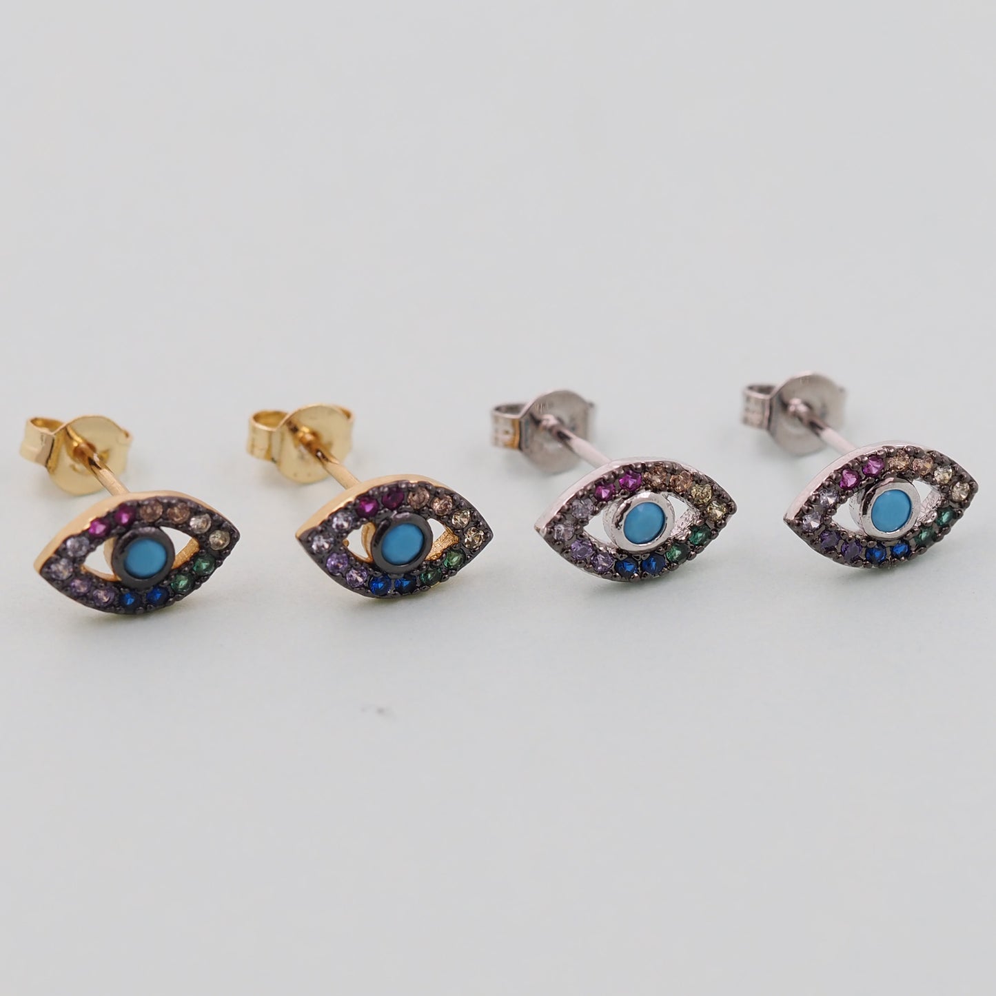 1pair 18K Gold Filled Evil Eye Earrings,Gold Earrings,Dainty Earrings