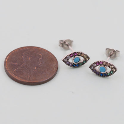 1pair 18K Gold Filled Evil Eye Earrings,Gold Earrings,Dainty Earrings