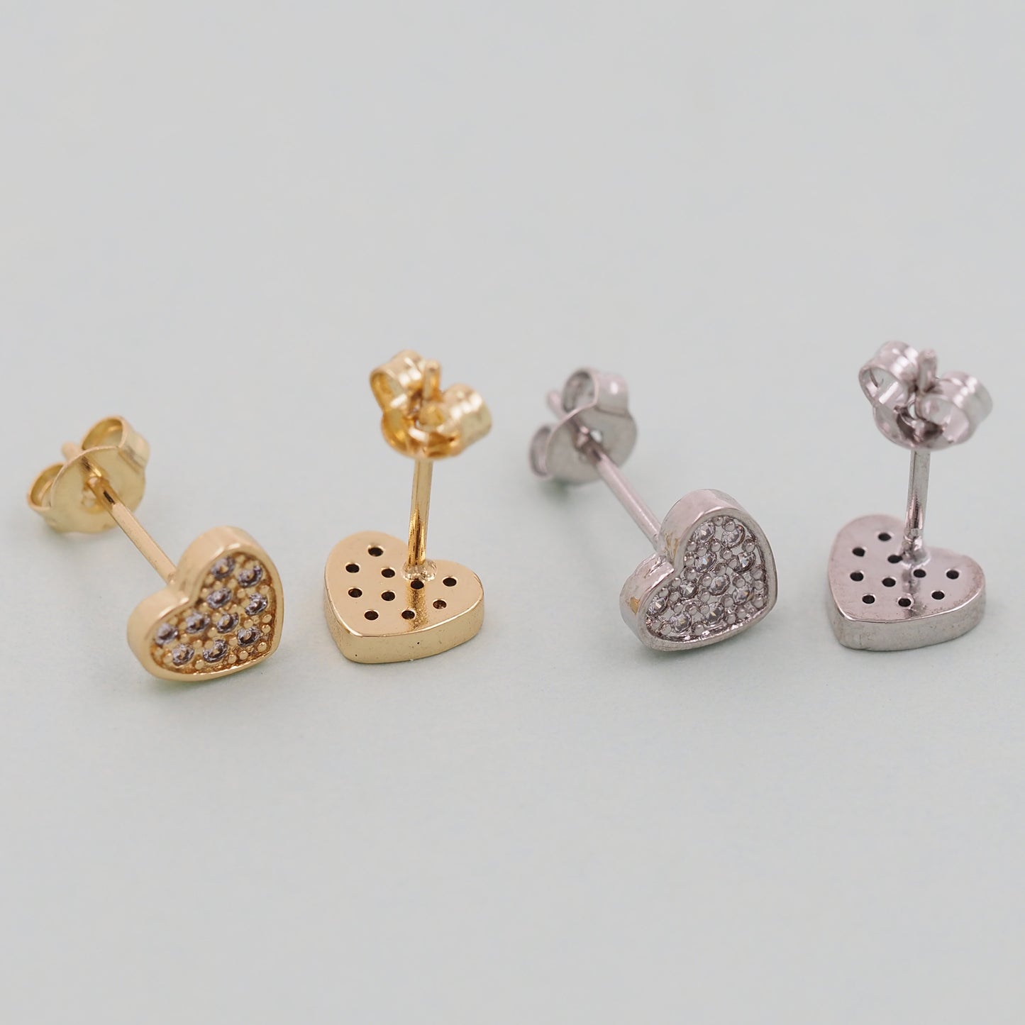 1pair 18K Gold Filled Heart Earrings,Gold Earrings,Dainty Earrings
