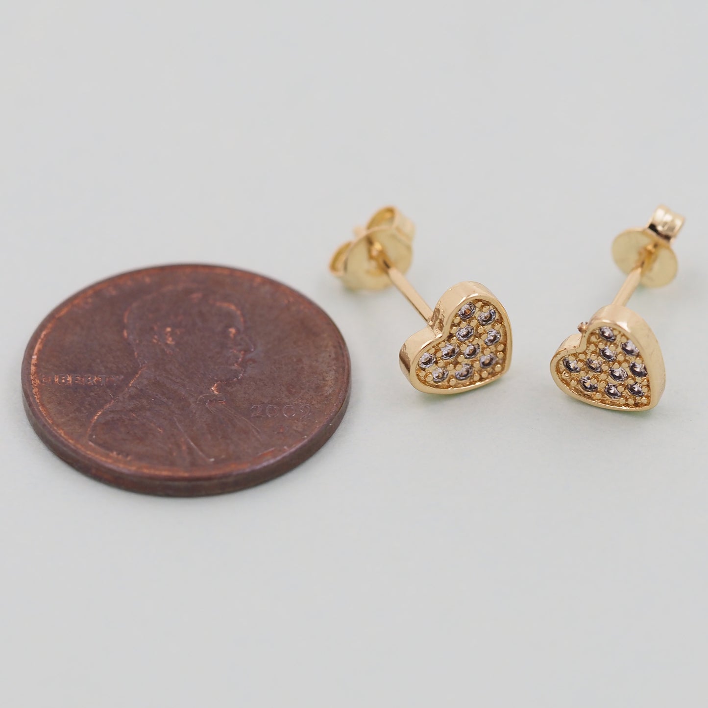 1pair 18K Gold Filled Heart Earrings,Gold Earrings,Dainty Earrings